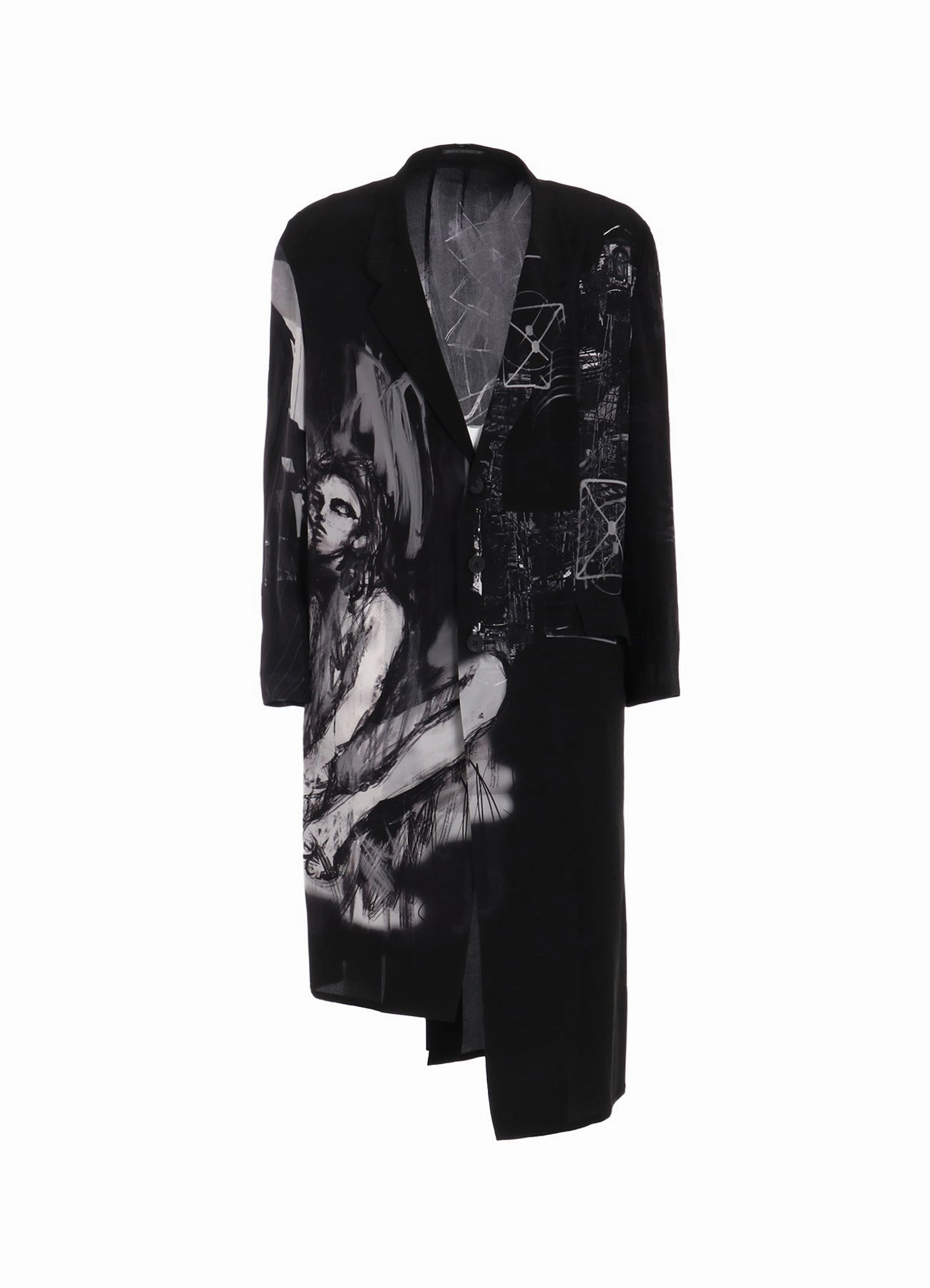 Casual Fit PORTRAIT PRINT ASYMMETRY JACKET