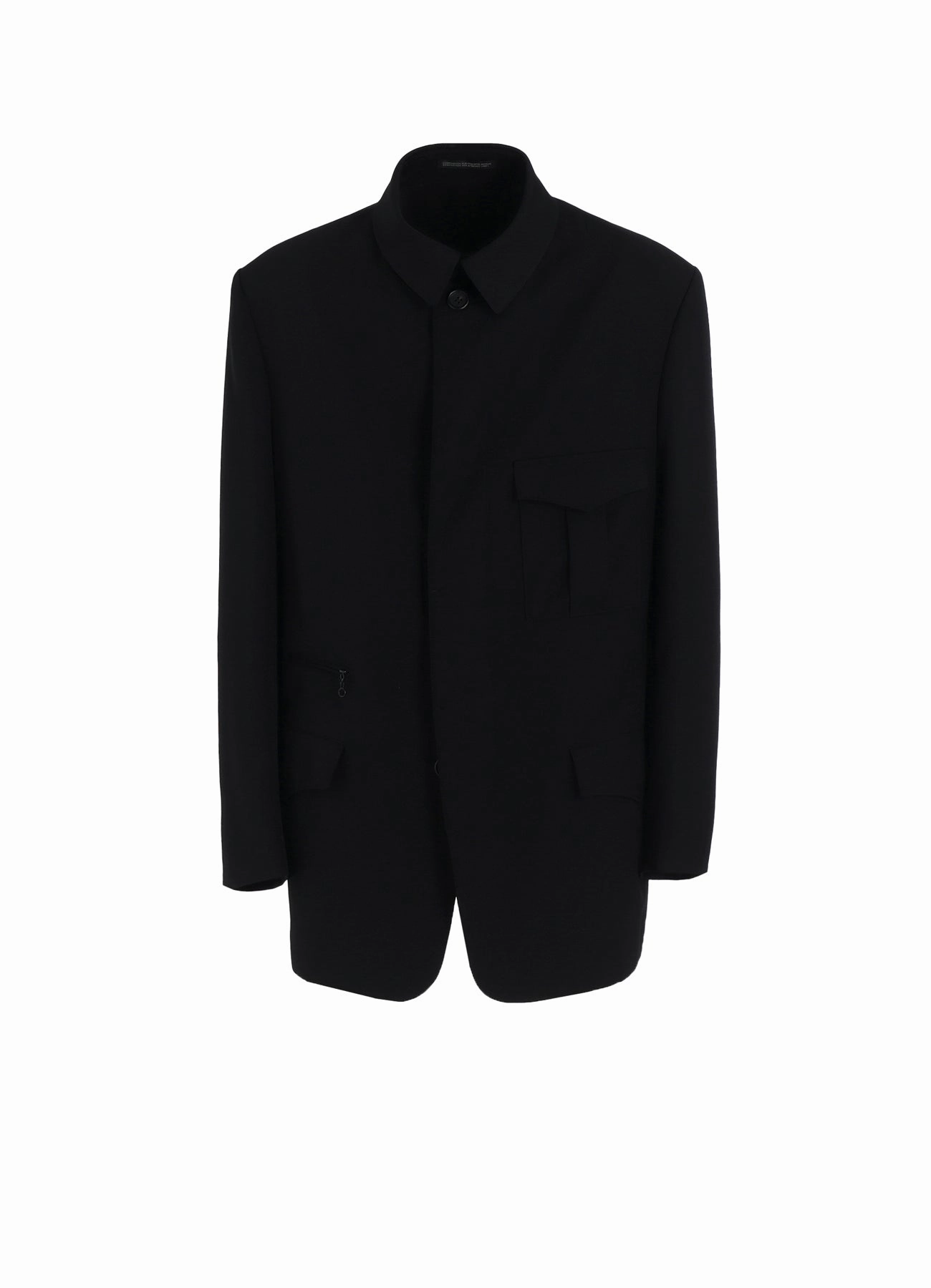 WOOL GABARDINE JACKET WITH MILITARY DETILS Overcome Flexible Zipper System