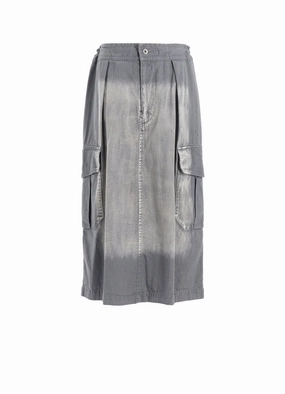 SPOTTED DENIM SIDE POCKET STRAIGHT SKIRT Casual event dress