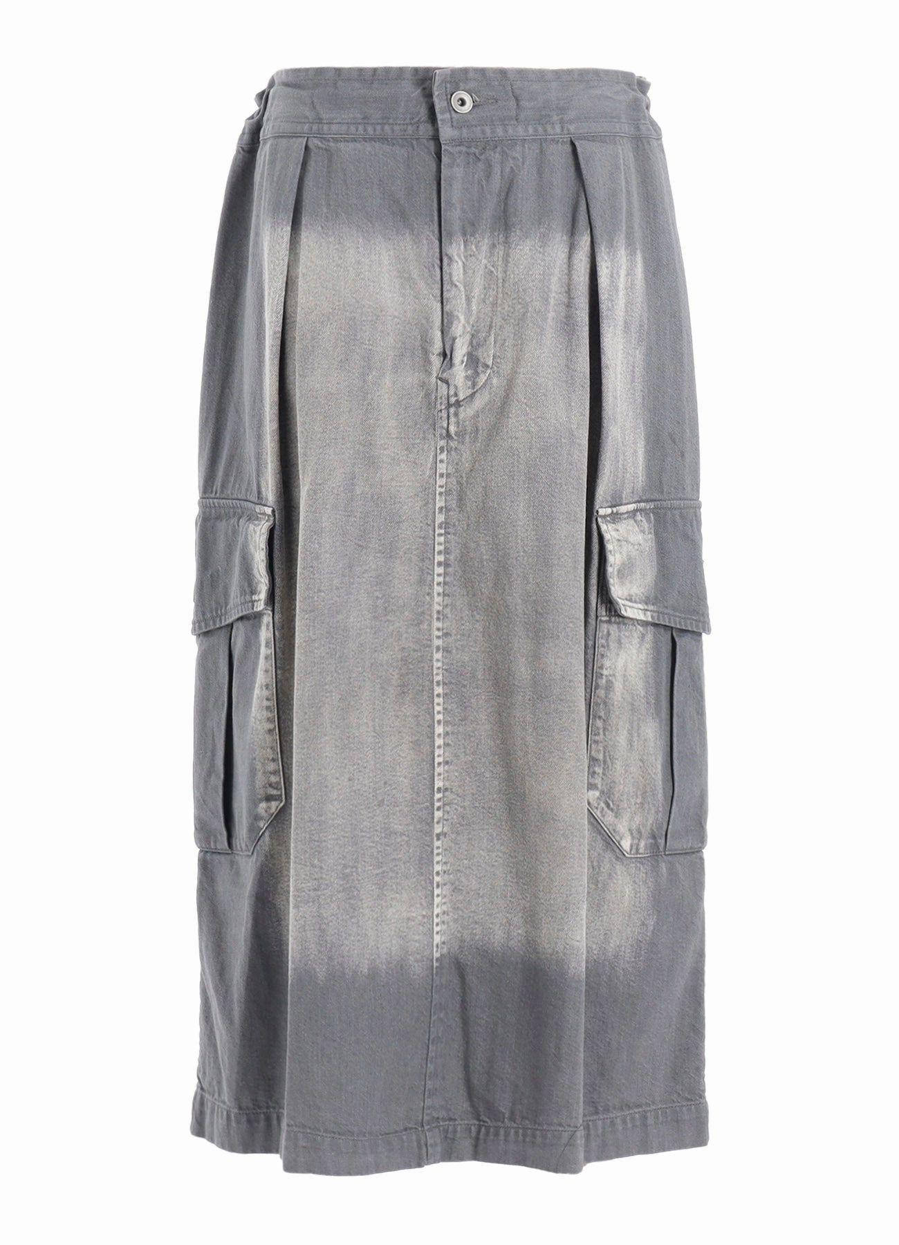 SPOTTED DENIM SIDE POCKET STRAIGHT SKIRT Clean Lines