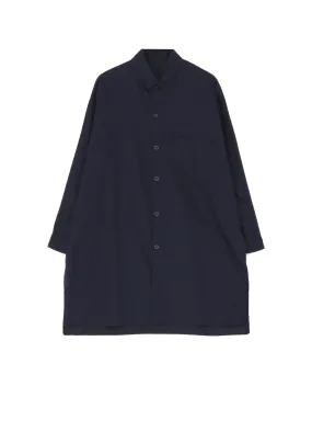 [Y's BORN PRODUCT] THIN COTTON TWILL OVERSIZED LONGSLEEVE SHIRT V-neck style