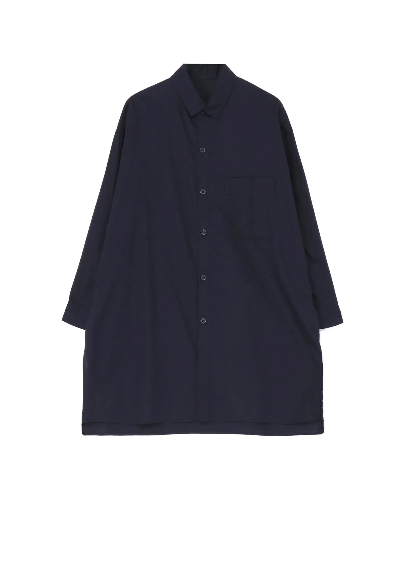 [Y's BORN PRODUCT] THIN COTTON TWILL OVERSIZED LONGSLEEVE SHIRT V-neck style