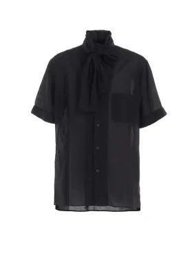 COTTON SILK LOAN SHORT-SLEEVE STALL SHIRT Recycled Polyester Blend Airflow Ventilation System