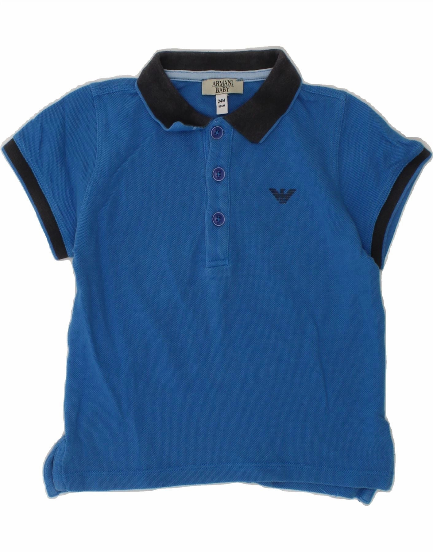 Tall friendly ARMANI BABY Baby Boys Polo Shirt 18-24 Months Blue