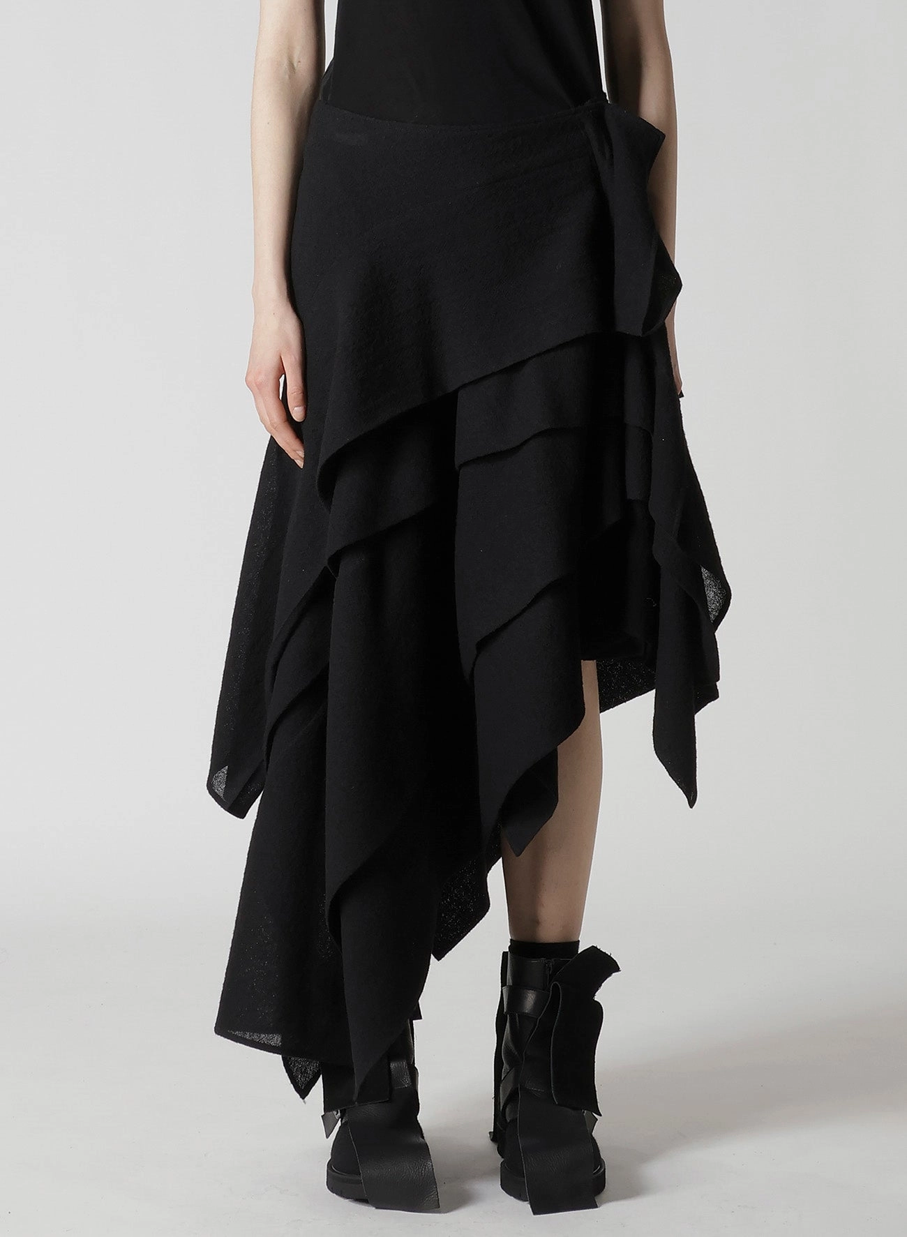 WOOL GAUZE TUCKED STITCH D SKIRT All Look Wedding Style