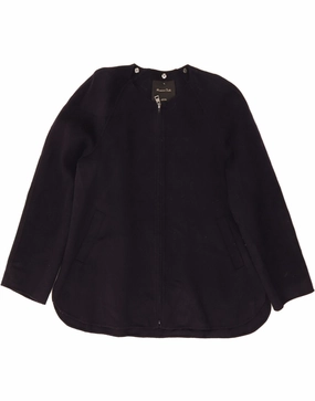 Fashionable Wear Smart Design Fit MASSIMO DUTTI Womens Blazer Jacket UK 16 Large Navy Blue Wool