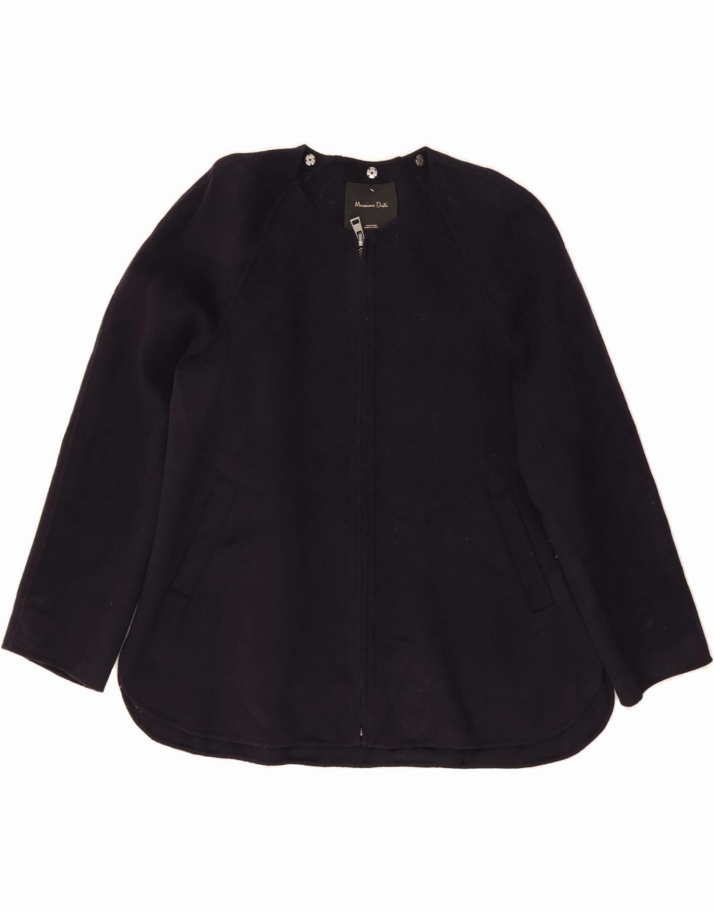 Fashionable Wear Smart Design Fit MASSIMO DUTTI Womens Blazer Jacket UK 16 Large Navy Blue Wool