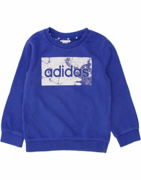 Seamless Stitch Construction ADIDAS Baby Boys Graphic Sweatshirt Jumper 18-24 Months Blue