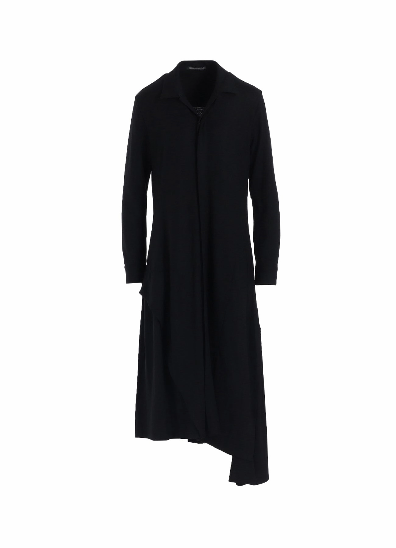 WASHABLE WOOL O COLLAR SHIRT DRESS Simple yet chic gown