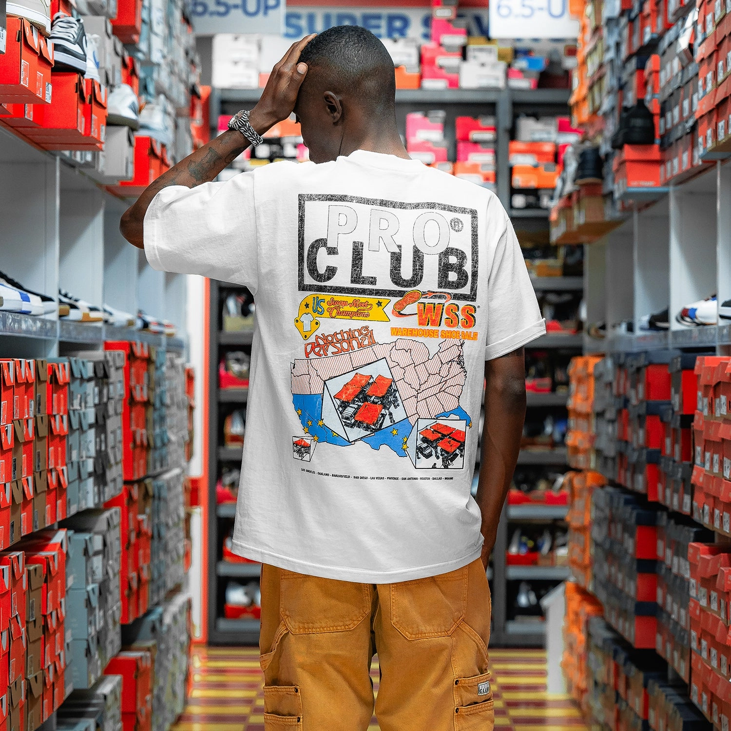 Pro Club Swap Meet US Map - Mens SeamlessSidePanels Relaxed Look