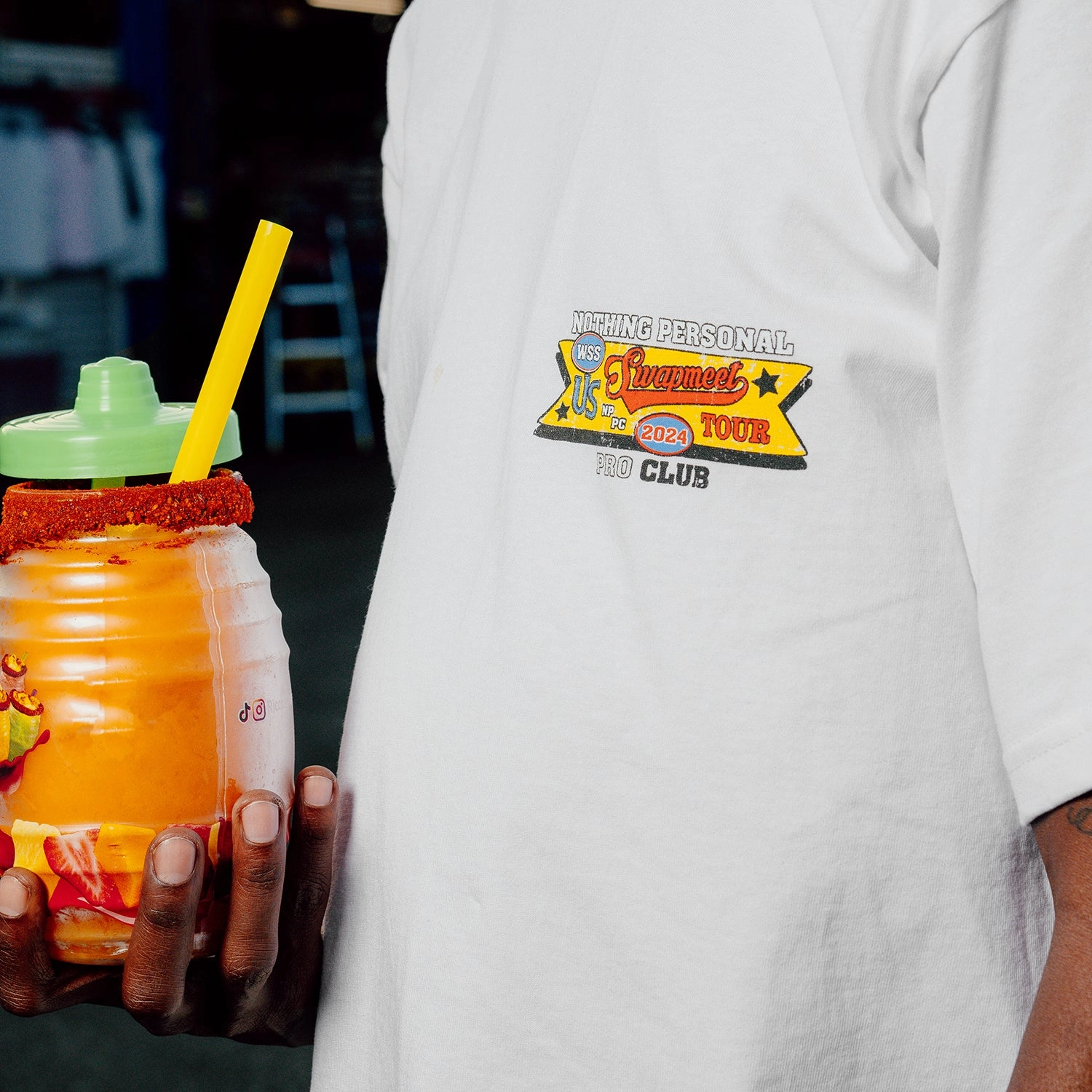 Garment Dyed Finish Low Impact Dye Pro Club Swap Meet US Map - Mens