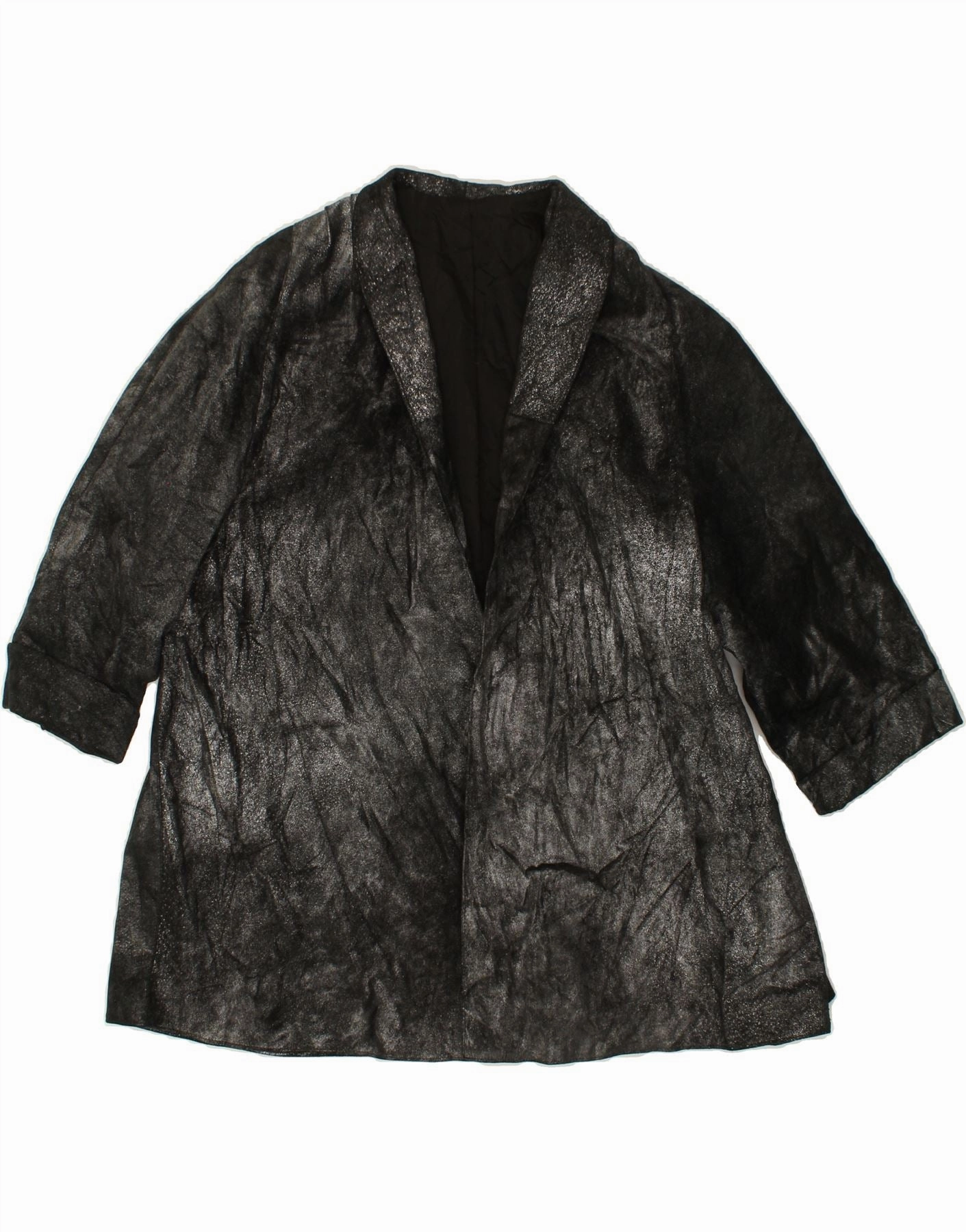 VINTAGE Womens Blazer Jacket UK 16 Large Black Tie Dye Workday Style