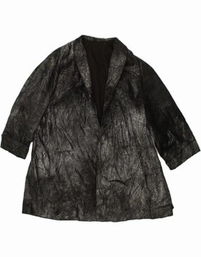 VINTAGE Womens Blazer Jacket UK 16 Large Black Tie Dye Workday Style