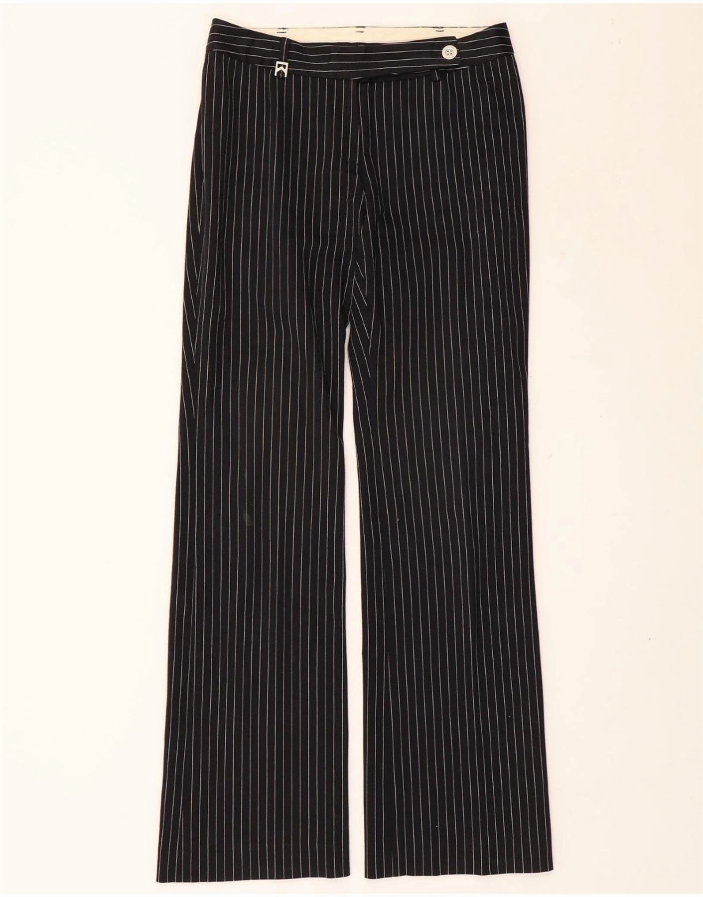MICHAEL KORS Womens Suit Trousers US 4 Small W30 L32 Black Pinstripe Custom Tailored Flattering Cut