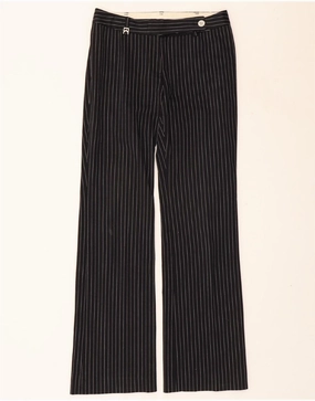 MICHAEL KORS Womens Suit Trousers US 4 Small W30 L32 Black Pinstripe Custom Tailored Flattering Cut