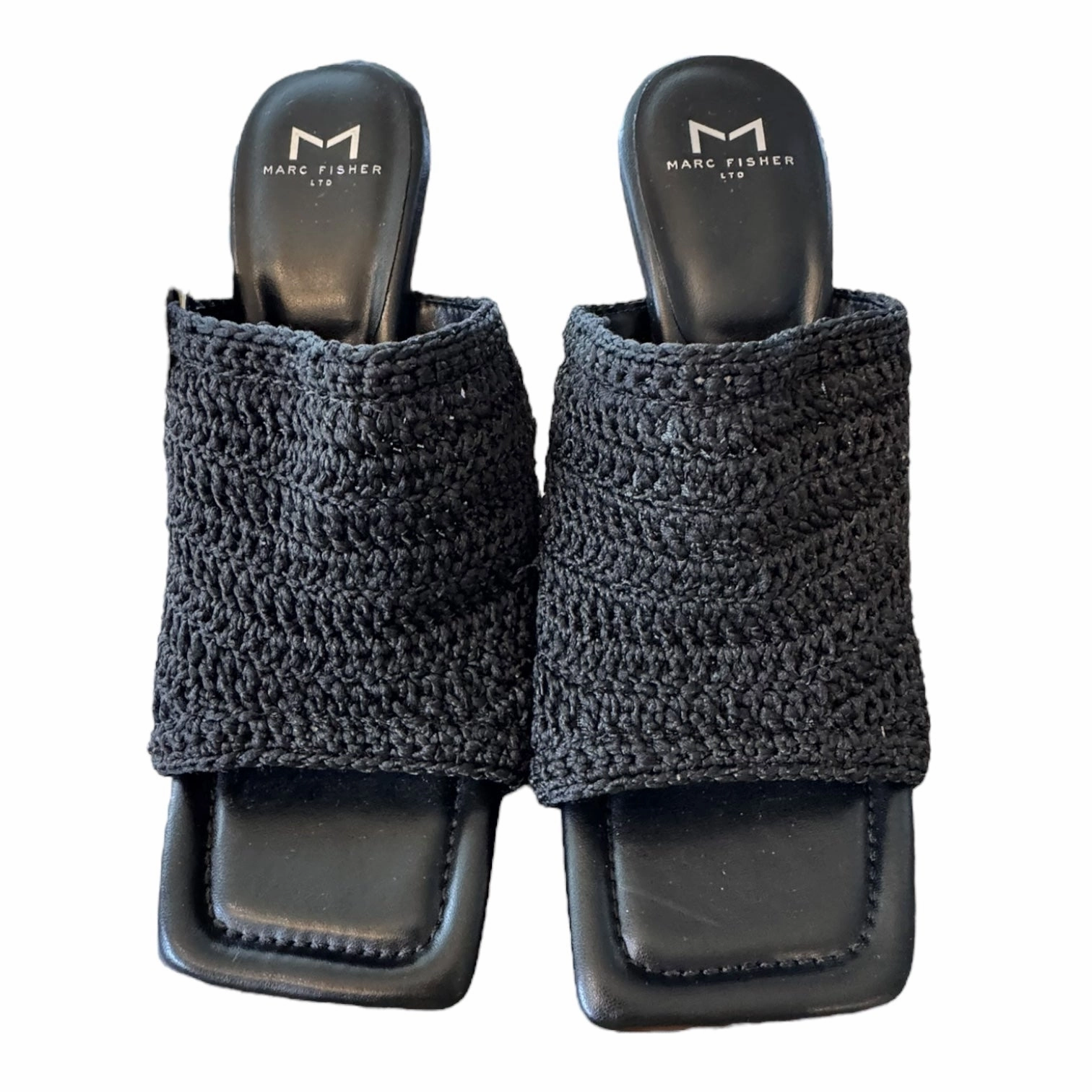 Sandals Heels Stiletto By Marc Fisher In Black, Size:9 Flexible Outdoor Footwear Supportive Fit