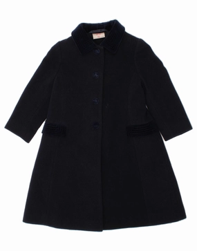 LAURA ASHLEY Baby Girls Overcoat 18-24 Months Navy Blue Wool Structured Warmth Chill Layer