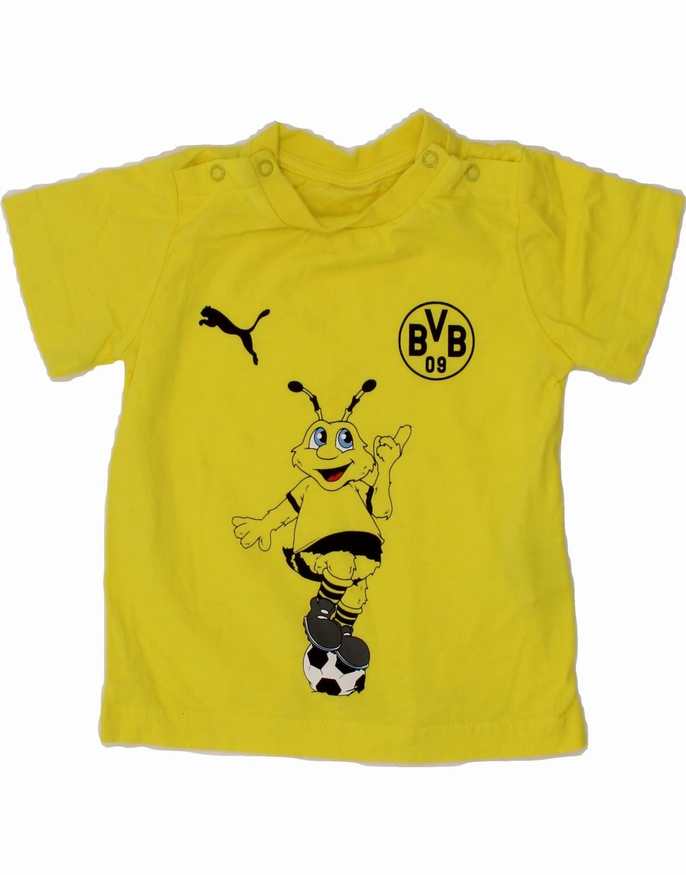 hypoallergenic material PUMA Baby Boys BVB Dortmund Graphic T-Shirt Top 6-9 Months Yellow Cotton