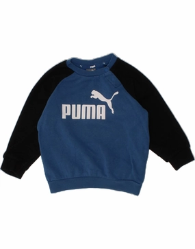 PUMA Baby Boys Graphic Sweatshirt Jumper 12-18 Months Blue Colourblock Cold Mornings HighElasticity Fabric