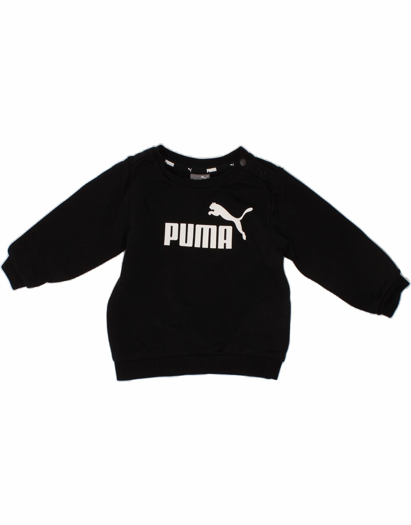 PUMA Baby Boys Graphic Sweatshirt Jumper 6-9 Months Black Cotton Lived In