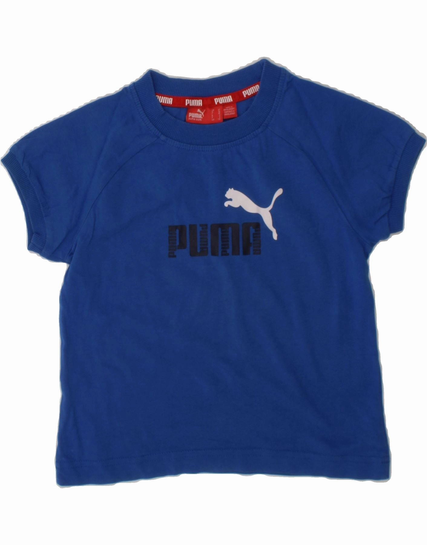 PUMA Baby Boys Graphic T-Shirt Top 18-24 Months Blue Cotton Contemporary Design Rooftop Bar