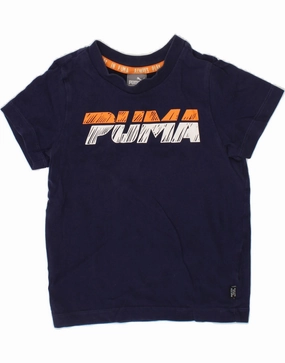 Quick Dry Construction PUMA Baby Boys Graphic T-Shirt Top 18-24 Months Navy Blue Cotton