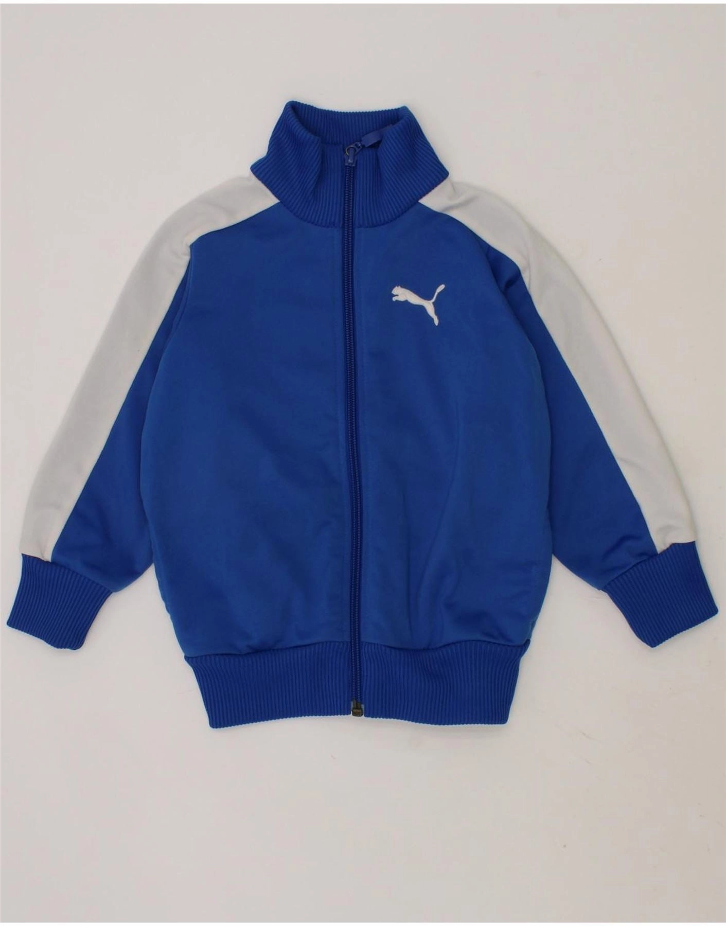 PUMA Baby Boys Graphic Tracksuit Top Jacket 12-18 Months Blue Colourblock Snow Prep