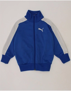 PUMA Baby Boys Graphic Tracksuit Top Jacket 12-18 Months Blue Colourblock Snow Prep