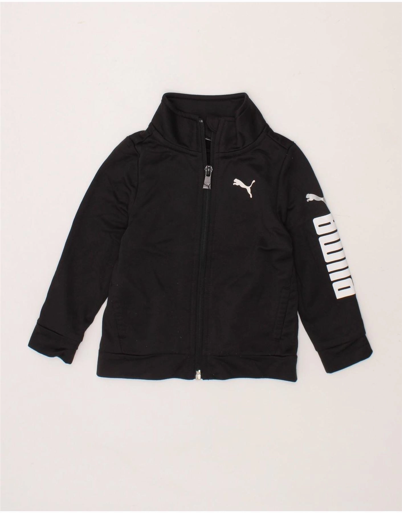 PUMA Baby Boys Graphic Tracksuit Top Jacket 9-12 Months Black Polyester Thermal Shield suitable for exercise