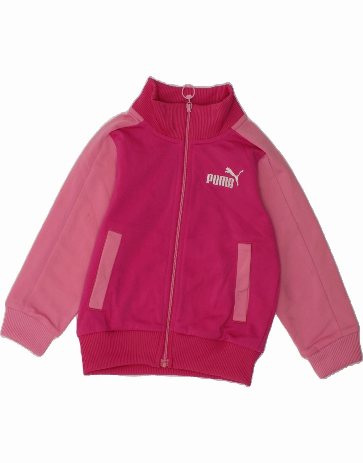 Lightweight Fill PUMA Baby Boys Graphic Tracksuit Top Jacket 9-12 Months Pink Colourblock