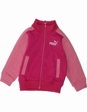 Lightweight Fill PUMA Baby Boys Graphic Tracksuit Top Jacket 9-12 Months Pink Colourblock