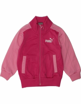 WaterResistant Shell PUMA Baby Boys Graphic Tracksuit Top Jacket 9-12 Months Pink Colourblock