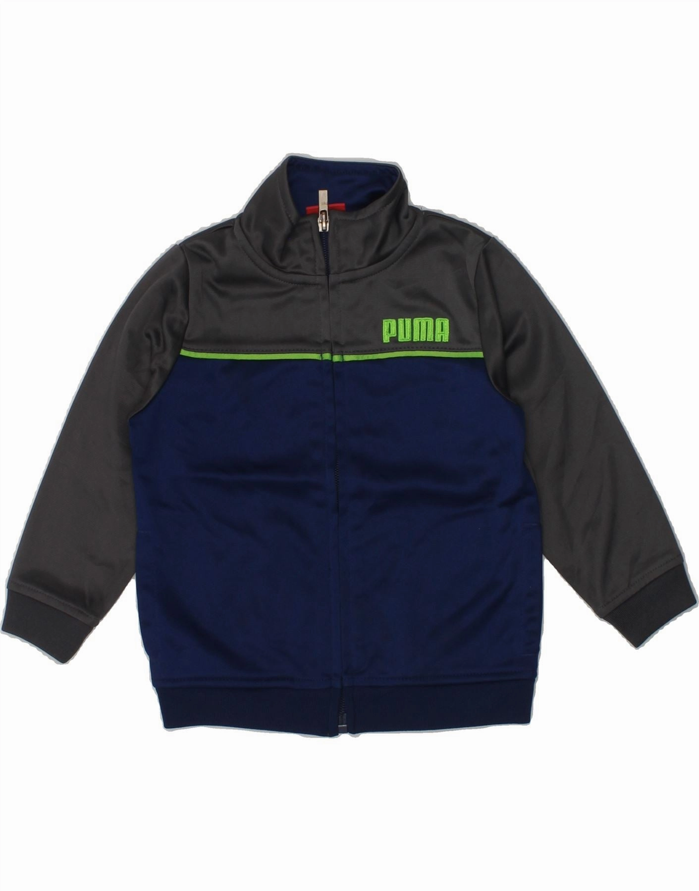 Dry clean only Emblem PUMA Baby Boys Tracksuit Top Jacket 12-18 Months Grey Colourblock