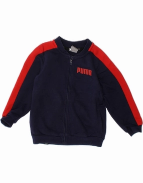 PUMA Baby Boys Tracksuit Top Jacket 12-18 Months Navy Blue Colourblock Cologne Ticket