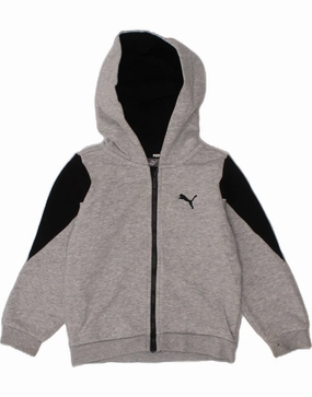 PUMA Baby Boys Zip Hoodie Sweater 18-24 Months Grey Colourblock Cotton Cold Trend Cold Mornings