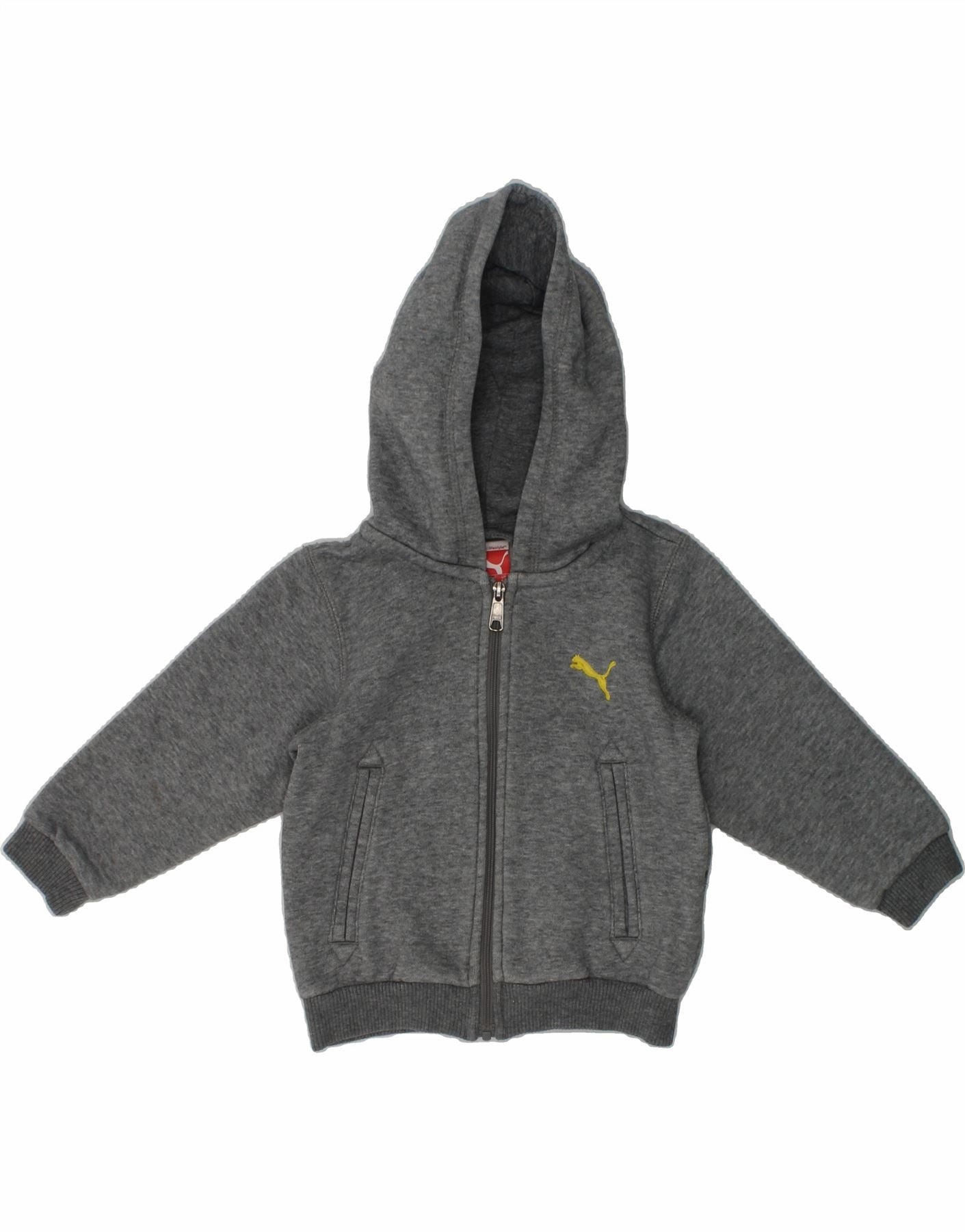 Soft Layer PUMA Baby Boys Zip Hoodie Sweater 6-9 Months Grey Cotton