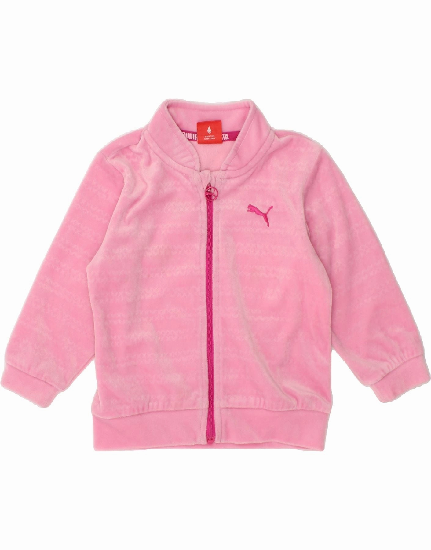 PUMA Baby Girls Fleece Jacket 6-9 Months Pink Polyester Insulated Interior festival