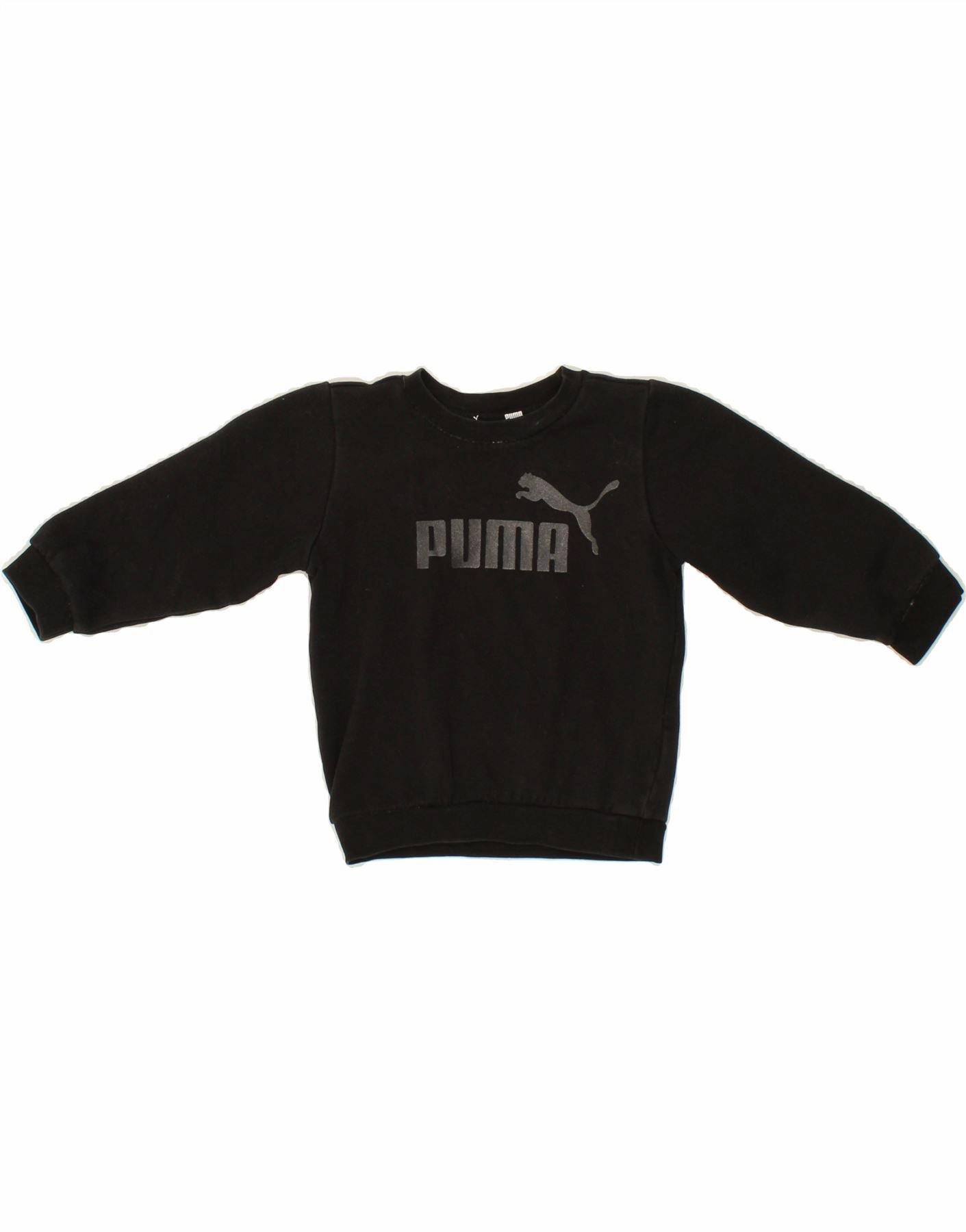 PUMA Baby Girls Graphic Sweatshirt Jumper 18-24 Months Black Cotton Outer Comfort Multipanel Construction