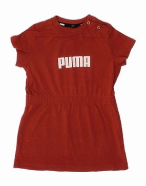 Work Vibe PUMA Baby Girls Graphic T-Shirt Dress 6-9 Months Red Cotton