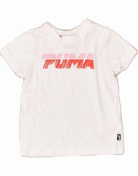 Retro Vibe PUMA Baby Girls Graphic T-Shirt Top 12-18 Months White Cotton