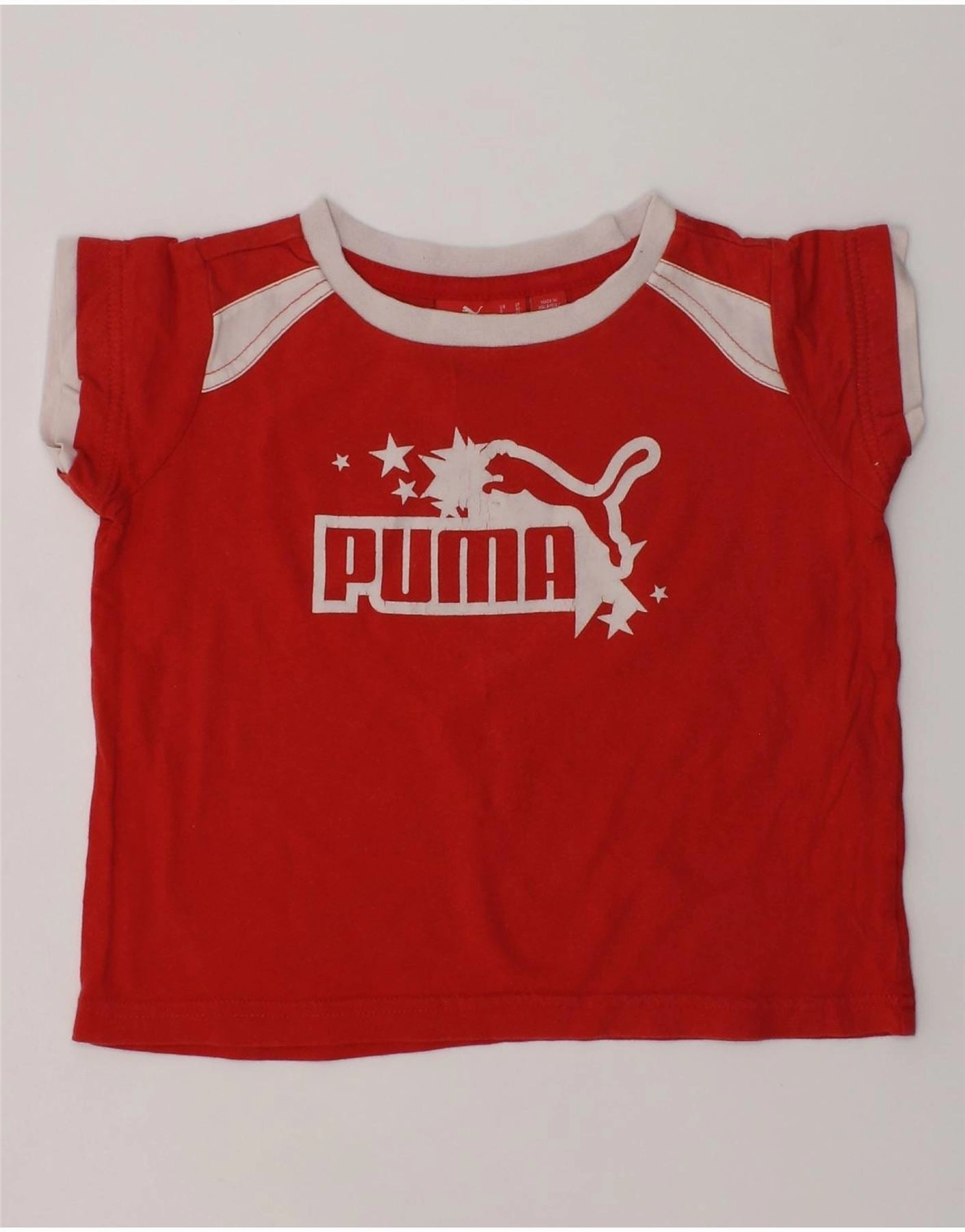 PUMA Baby Girls Graphic T-Shirt Top 18-24 Months Red Polo Style