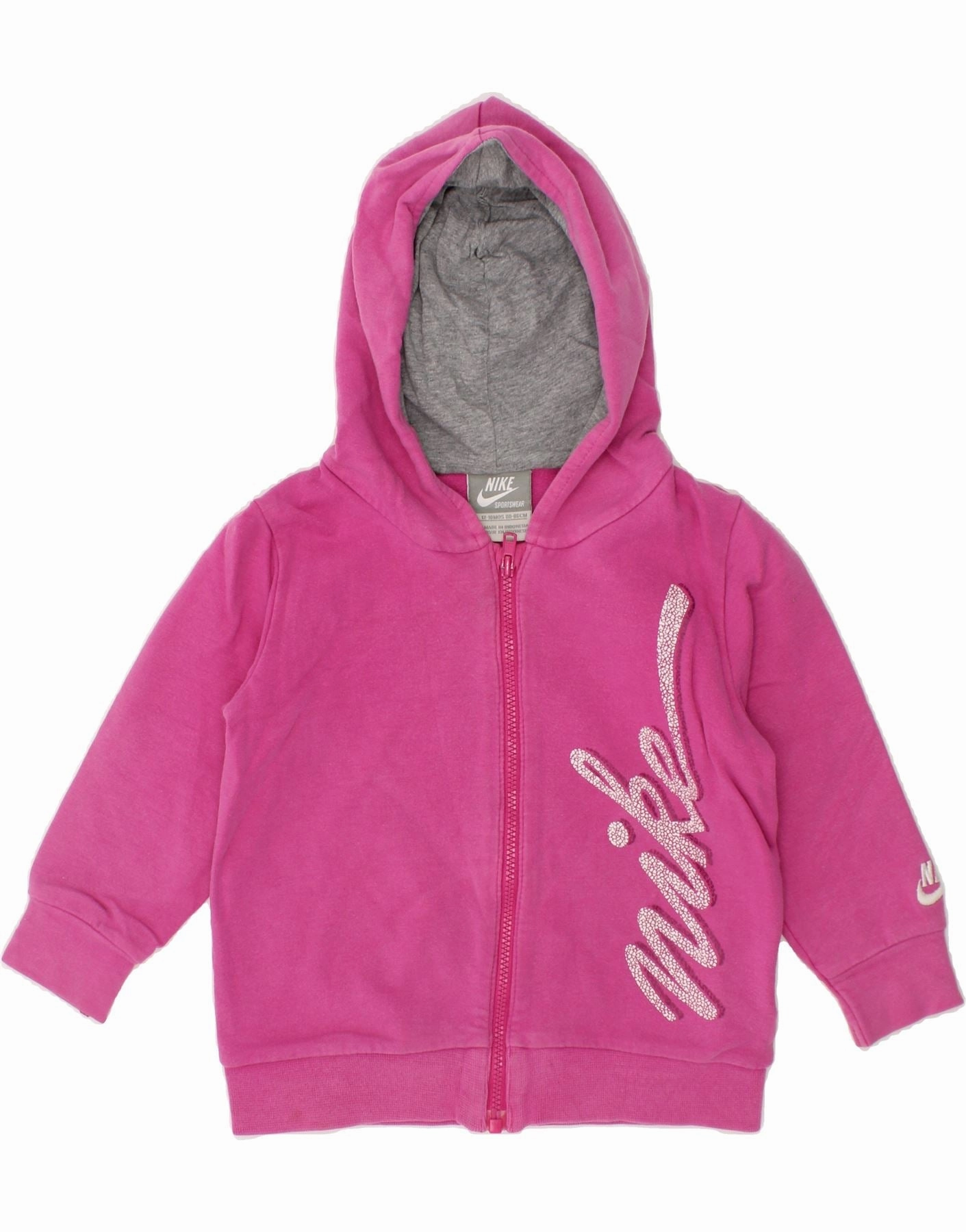 PUMA Baby Girls Graphic Zip Hoodie Sweater 12-18 Months Pink Cotton Hooded Knit Variation Soft Piece