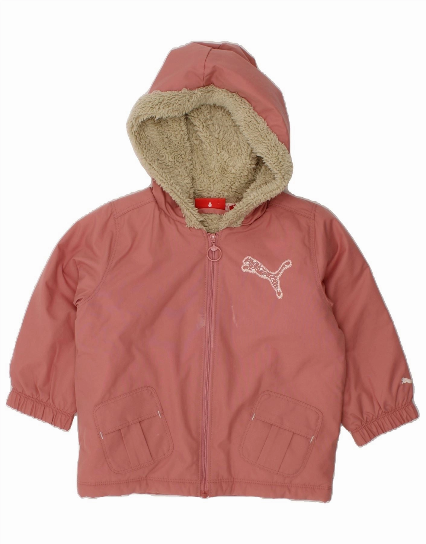 Reinforced Stitching PUMA Baby Girls Hooded Windbreaker Jacket 12-18 Months Pink Polyester