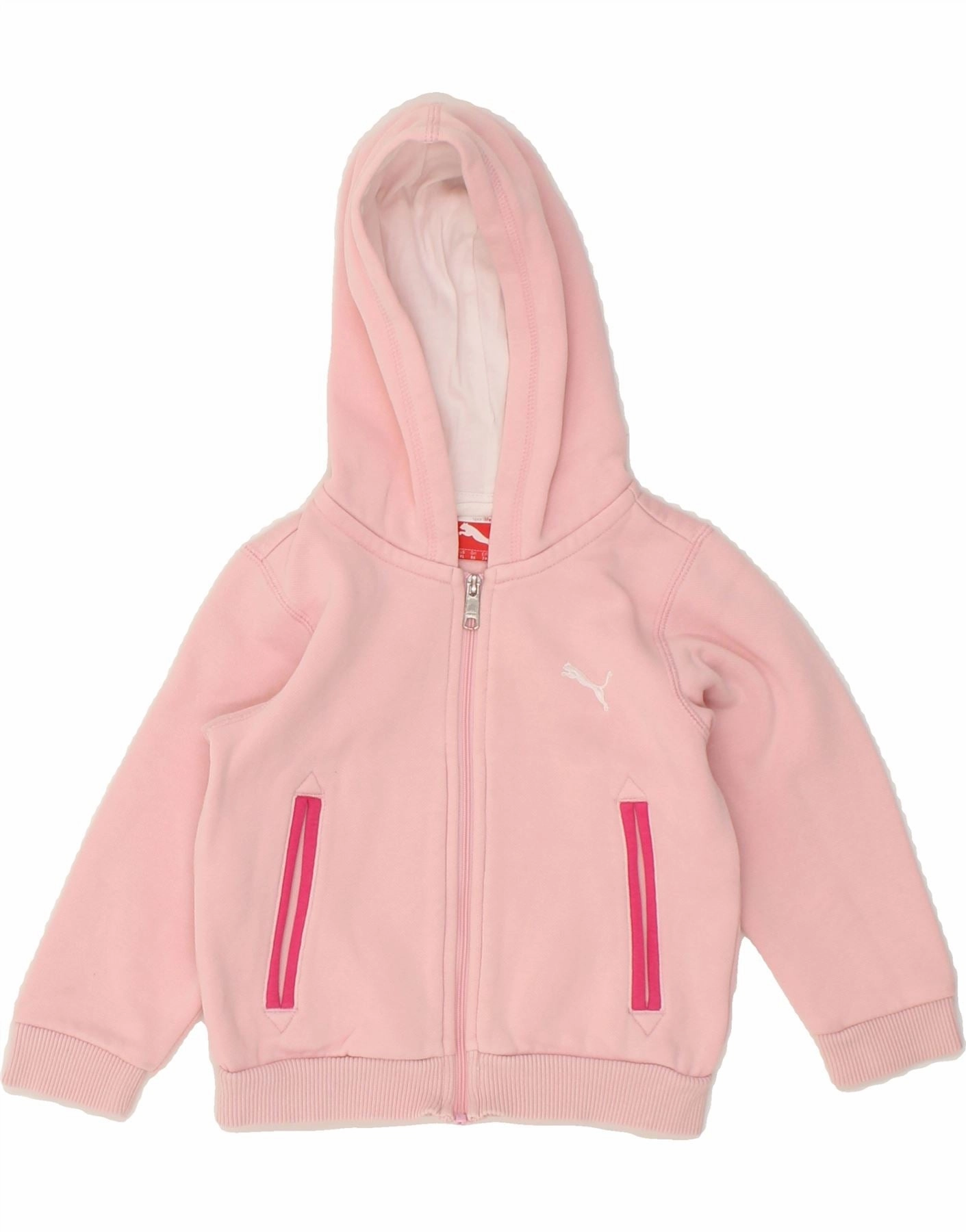 PUMA Baby Girls Zip Hoodie Sweater 12-18 Months Pink Cotton Knitwear Repair Toolkit