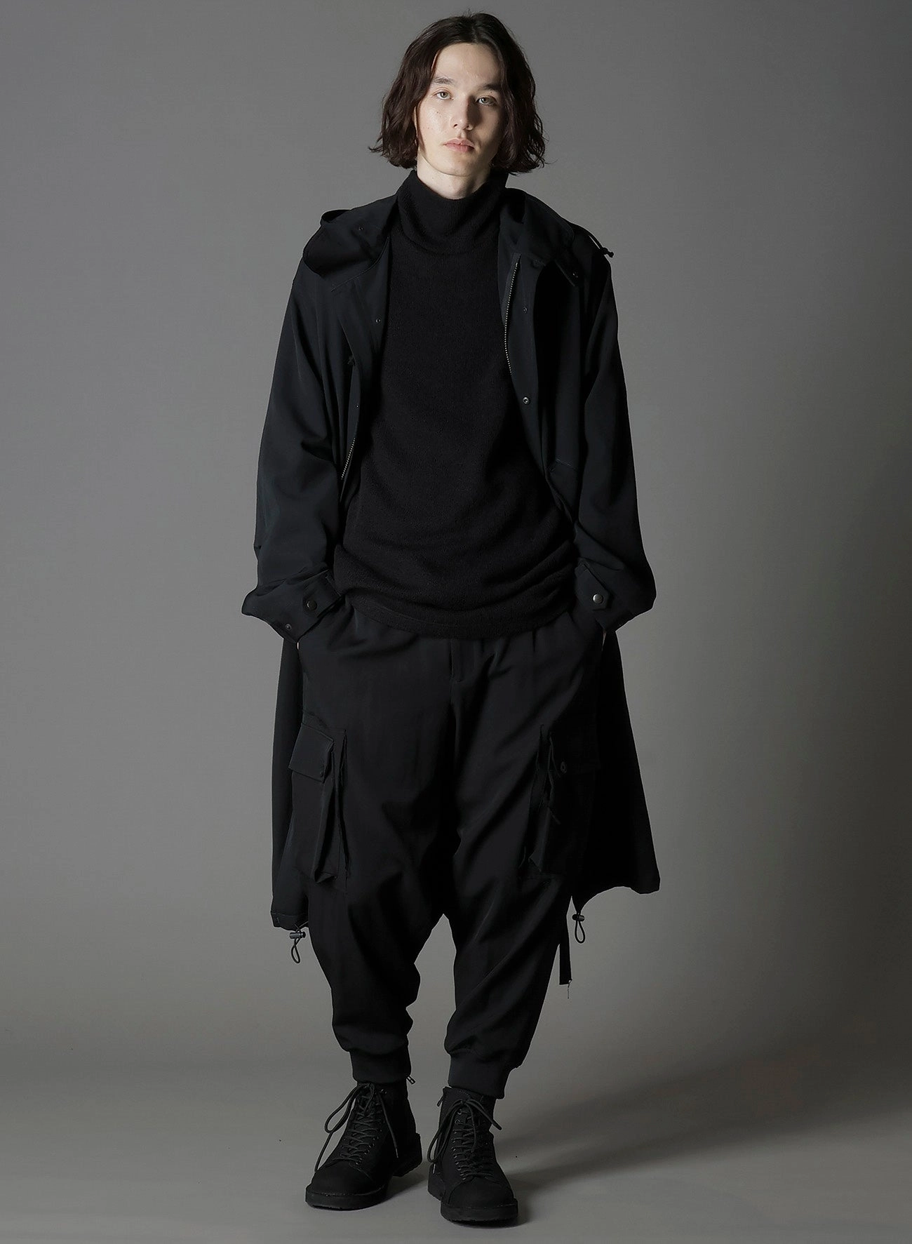 W/GABARDINE HOODED MODS COAT Long Length