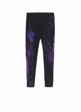 PURPLE B PATTERN BASIC LEGGINGS Mesh Lined