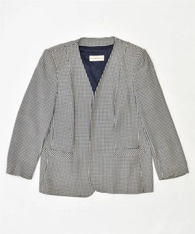 ROCCOBAROCCO Womens Blazer Jacket UK 18 XL Navy Blue Virgin Wool Business Layers Tailored Fashion