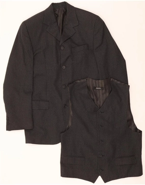 Comfortable Look Relaxed Fit GIBSON Mens 4 Button 2 Piece Set UK 40 Large Grey Pinstripe Viscose