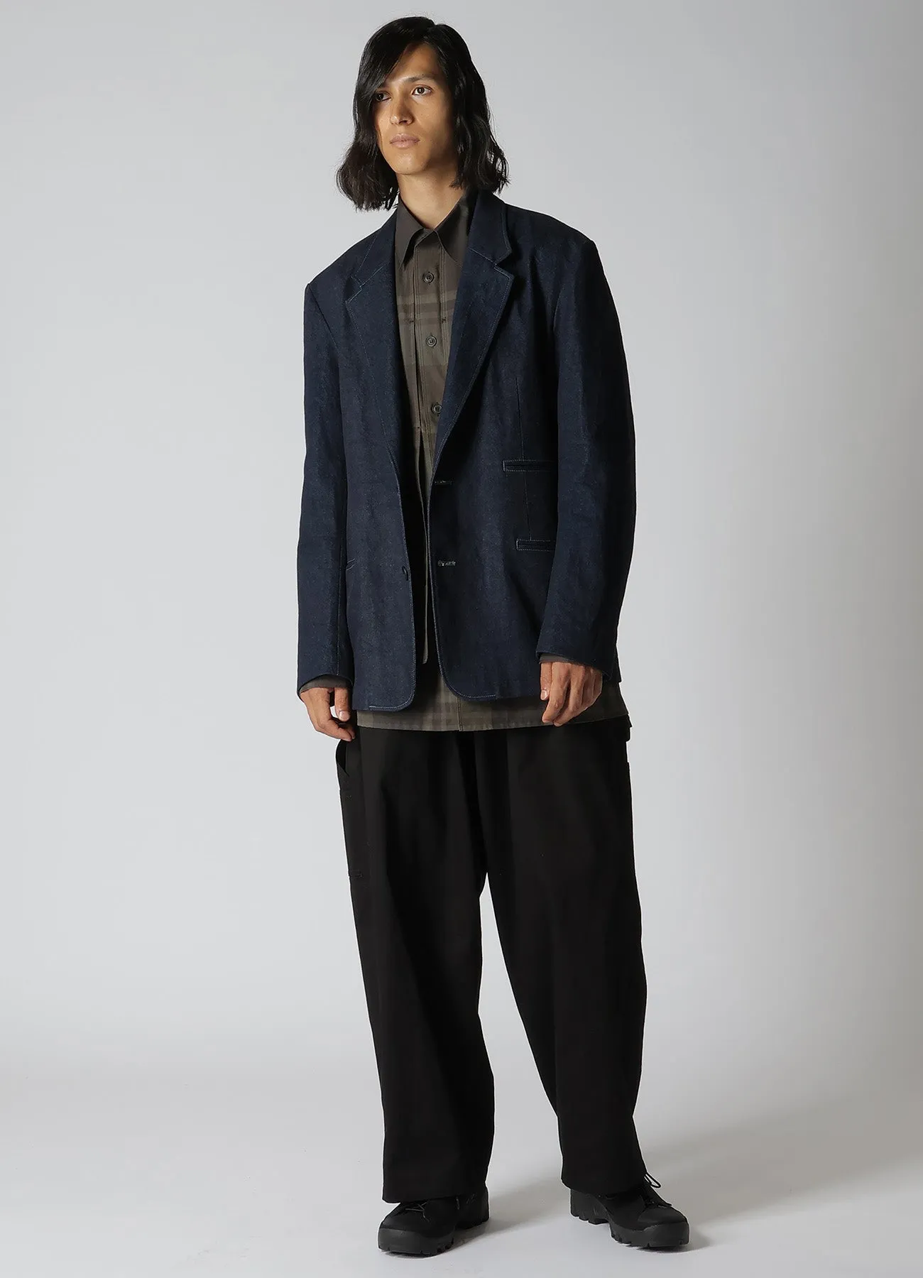 Ultra Soft Interior Brunch Outfit COTTON SILK SHIRT WITH PLAID POCKET