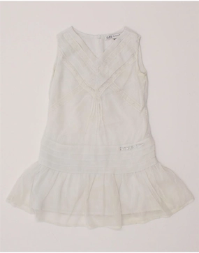 PATRIZIA PEPE Baby Girls A-Line Dress 18-24 Months XS White Nylon Slim Touch